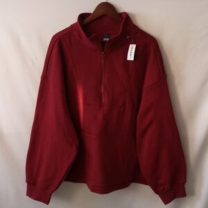 New With Tags Women's Old Navy Red Sweatshirt Size 3X w Front Pocket